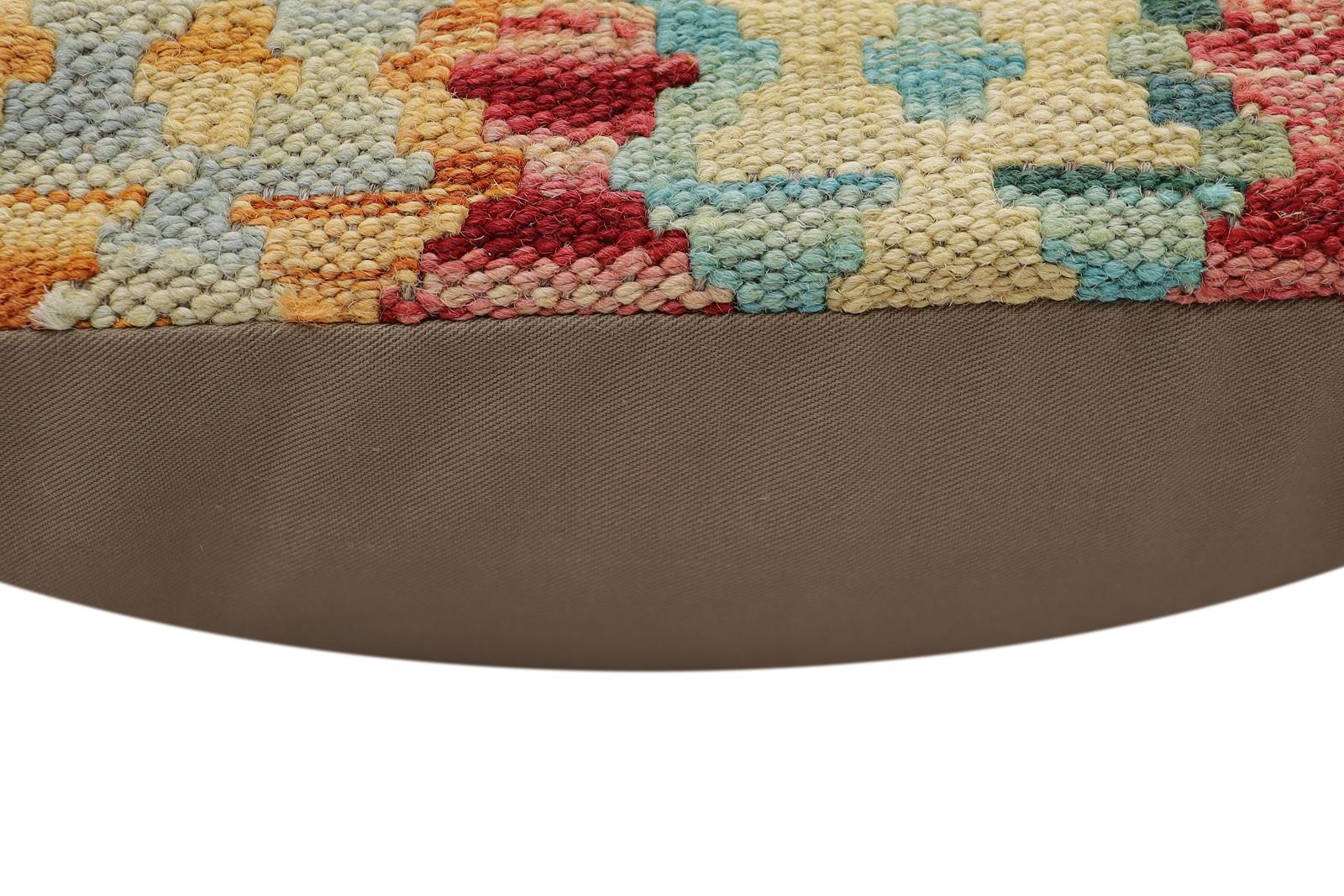 handmade Traditional Pillow Red Rust Hand-Woven SQUARE 100% WOOL Hand woven turkish pillow2' x 2'