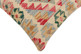 handmade Traditional Pillow Beige Rust Hand-Woven SQUARE 100% WOOL Hand woven turkish pillow2' x 2'