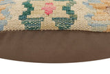 handmade Traditional Pillow Beige Rust Hand-Woven SQUARE 100% WOOL Hand woven turkish pillow2' x 2'