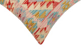 handmade Traditional Pillow Red Beige Hand-Woven SQUARE 100% WOOL Hand woven turkish pillow2' x 2'