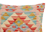 handmade Traditional Pillow Red Beige Hand-Woven SQUARE 100% WOOL Hand woven turkish pillow2' x 2'