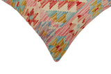 handmade Traditional Pillow Red Beige Hand-Woven SQUARE 100% WOOL Hand woven turkish pillow2' x 2'