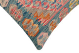 handmade Traditional Pillow Green Blue Hand-Woven SQUARE 100% WOOL Hand woven turkish pillow2' x 2'
