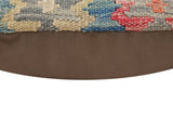 handmade Traditional Pillow Blue Beige Hand-Woven SQUARE 100% WOOL Hand woven turkish pillow2' x 2'