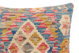handmade Traditional Pillow Blue Beige Hand-Woven SQUARE 100% WOOL Hand woven turkish pillow2' x 2'