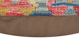 handmade Traditional Pillow Blue Beige Hand-Woven SQUARE 100% WOOL Hand woven turkish pillow2' x 2'