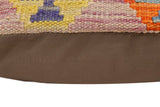 handmade Traditional Pillow Purple Beige Hand-Woven SQUARE 100% WOOL Hand woven turkish pillow2' x 2'
