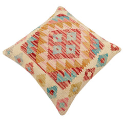 handmade Traditional Pillow Beige Rust Hand-Woven SQUARE 100% WOOL Hand woven turkish pillow2' x 2'