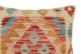 handmade Traditional Pillow Beige Rust Hand-Woven SQUARE 100% WOOL Hand woven turkish pillow2' x 2'