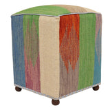 handmade Modern Ottoman Blue Beige Hand-made SQUARE handmade ottoman pouf16'' x 16'' x 21''