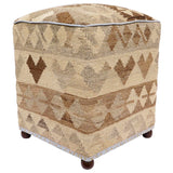 Bohemian Centeno Handmade Kilim Upholstered Ottoman