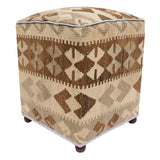 Modern Chaffin Handmade Kilim Upholstered Ottoman