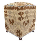 Eclectic Chalmers Handmade Kilim Upholstered Ottoman