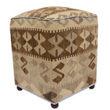 Retro Chapa Handmade Kilim Upholstered Ottoman