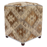 Tribal Chapin Handmade Kilim Upholstered Ottoman