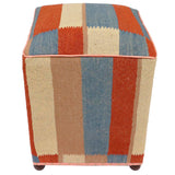 handmade Modern Ottoman Rust Blue Hand-made SQUARE handmade ottoman pouf