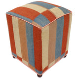handmade Modern Ottoman Rust Blue Hand-made SQUARE handmade ottoman pouf