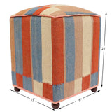 handmade Modern Ottoman Rust Blue Hand-made SQUARE handmade ottoman pouf