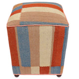 handmade Modern Ottoman Rust Blue Hand-made SQUARE handmade ottoman pouf