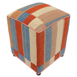 handmade Modern Ottoman Rust Blue Hand-made SQUARE handmade ottoman pouf
