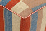 handmade Modern Ottoman Rust Blue Hand-made SQUARE handmade ottoman pouf