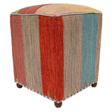 Eclectic Gerald Handmade Kilim Upholstered Ottoman