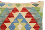 handmade Traditional Pillow Rust Blue Hand-Woven SQUARE 100% WOOL Hand woven turkish pillow2' x 2'