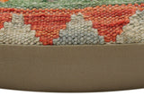 handmade Traditional Pillow Blue Rust Hand-Woven SQUARE 100% WOOL Hand woven turkish pillow2' x 2'