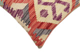 handmade Traditional Pillow Red Gray Hand-Woven SQUARE 100% WOOL Hand woven turkish pillow2' x 2'