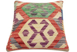 handmade Traditional Pillow Red Gray Hand-Woven SQUARE 100% WOOL Hand woven turkish pillow2' x 2'