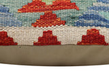 handmade Traditional Pillow Rust Blue Hand-Woven SQUARE 100% WOOL Hand woven turkish pillow2' x 2'