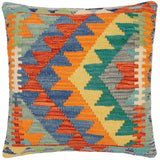 Chic Turkish Reeves hand-woven kilim pillow - 18 x 18