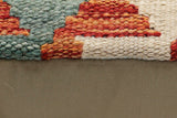handmade Traditional Pillow Rust Blue Hand-Woven SQUARE 100% WOOL Hand woven turkish pillow2' x 2'