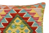 handmade Traditional Pillow Rust Blue Hand-Woven SQUARE 100% WOOL Hand woven turkish pillow2' x 2'