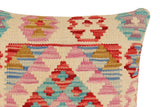 handmade Traditional Pillow Beige Red Hand-Woven SQUARE 100% WOOL Hand woven turkish pillow2' x 2'