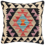 handmade Traditional Pillow Red Black Hand-Woven SQUARE 100% WOOL Hand woven turkish pillow2' x 2'