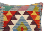 handmade Traditional Pillow Blue Rust Hand-Woven SQUARE 100% WOOL Hand woven turkish pillow2' x 2'