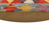handmade Traditional Pillow Blue Rust Hand-Woven SQUARE 100% WOOL Hand woven turkish pillow2' x 2'