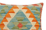 handmade Traditional Pillow Red Blue Hand-Woven SQUARE 100% WOOL Hand woven turkish pillow2' x 2'