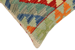 handmade Traditional Pillow Rust Blue Hand-Woven SQUARE 100% WOOL Hand woven turkish pillow2' x 2'