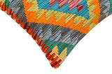 handmade Traditional Pillow Rust Blue Hand-Woven SQUARE 100% WOOL Hand woven turkish pillow2' x 2'