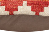 handmade Traditional Pillow Rust Blue Hand-Woven SQUARE 100% WOOL Hand woven turkish pillow2' x 2'