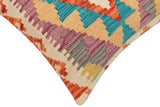 handmade Traditional Pillow Rust Blue Hand-Woven SQUARE 100% WOOL Hand woven turkish pillow2' x 2'