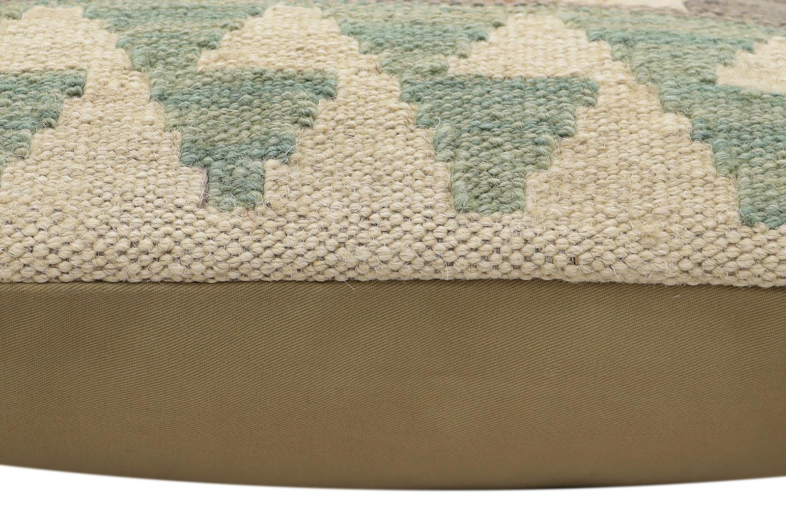 handmade Traditional Pillow Gray Rust Hand-Woven SQUARE 100% WOOL  Hand woven turkish pillow  2 x 2