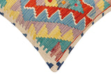 handmade Traditional Pillow Rust Blue Hand-Woven SQUARE 100% WOOL Hand woven turkish pillow2' x 2'