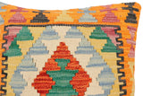 handmade Traditional Pillow Rust Blue Hand-Woven SQUARE 100% WOOL Hand woven turkish pillow2' x 2'