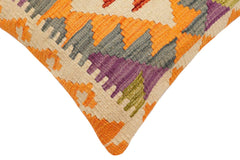 handmade Traditional Pillow Rust Gray Hand-Woven SQUARE 100% WOOL Hand woven turkish pillow2' x 2'