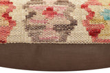 handmade Traditional Pillow Red Beige Hand-Woven SQUARE 100% WOOL  Hand woven turkish pillow  2 x 2