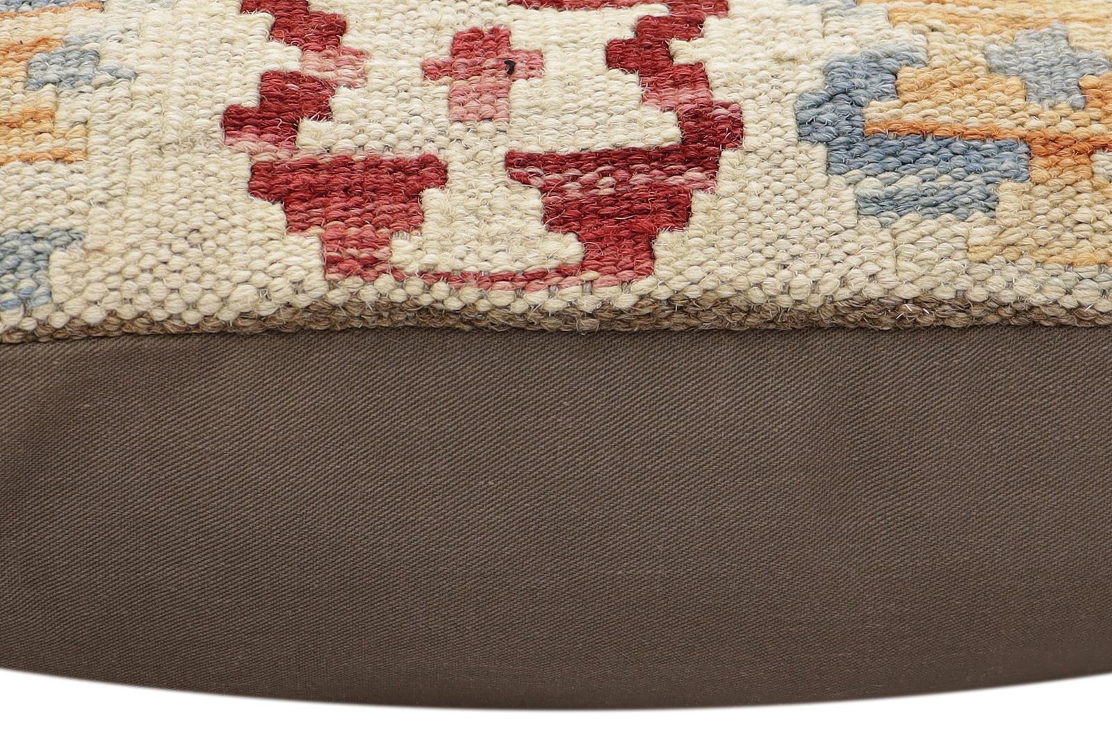 handmade Traditional Pillow Red Blue Hand-Woven SQUARE 100% WOOL  Hand woven turkish pillow  3 x 5