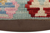 handmade Traditional Pillow Blue Red Hand-Woven SQUARE 100% WOOL Hand woven turkish pillow2' x 2'